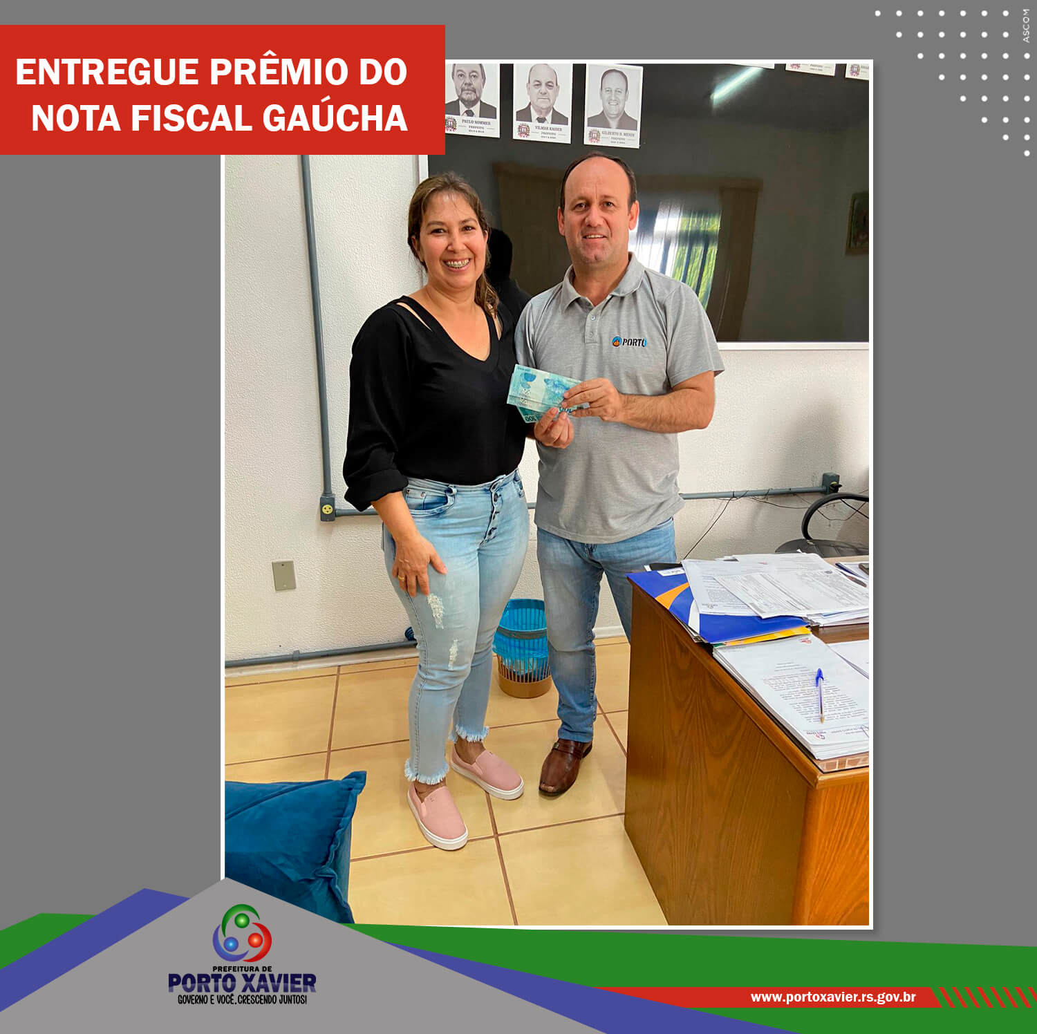 ENTREGUE O PRÊMIO DO PROGRAMA NOTA FISCAL GAÚCHA